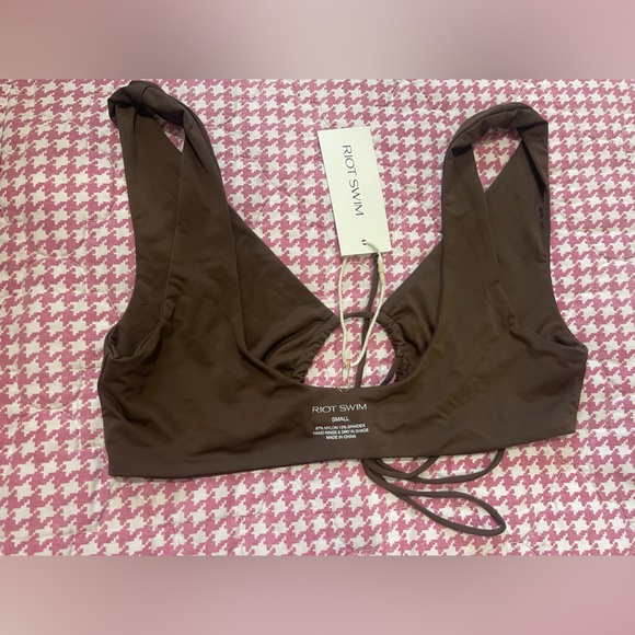 Riot Swim Chocolate Bikini Top - Picture 3 of 4